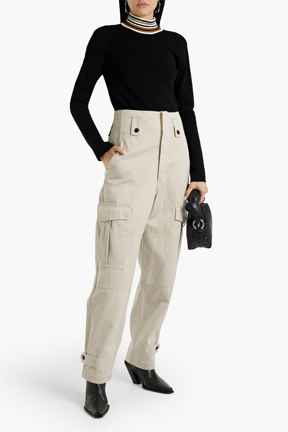 Isabel Marant Étoile Greena Cotton Cargo Pants In Ivory