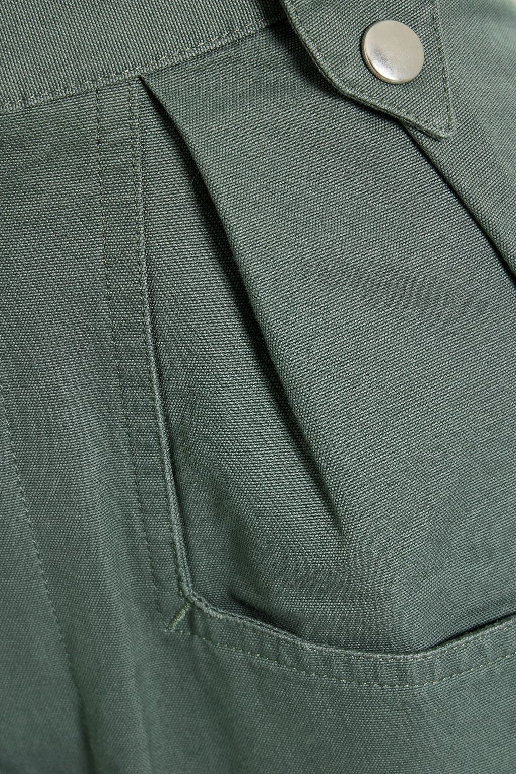 MARANT ÉTOILE بنطال بقصة تضيق تدريجيًا Pulcie من القطن بحواف من الجلد السويدي