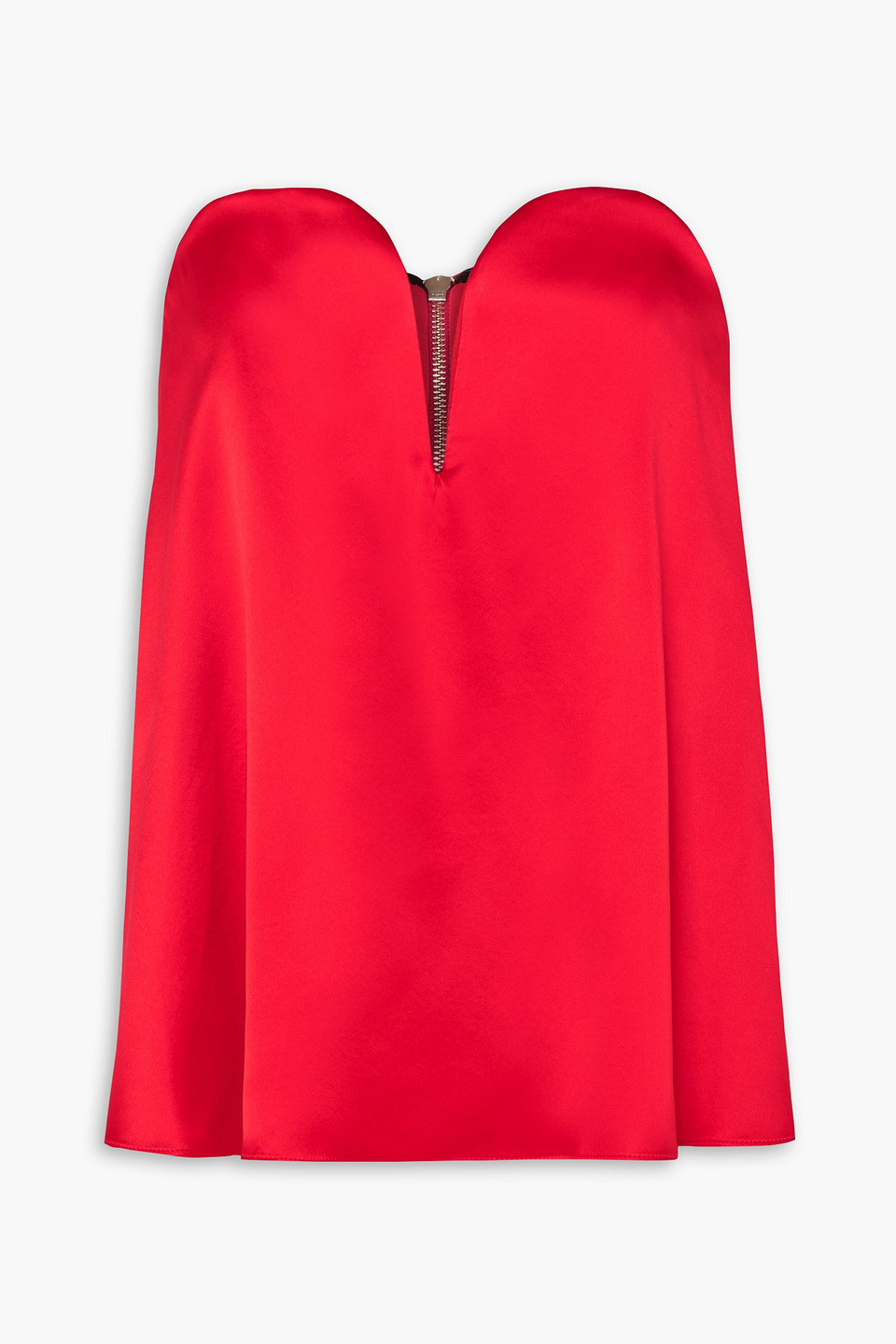 Michael Lo Sordo Layered silk-satin and faille bustier top