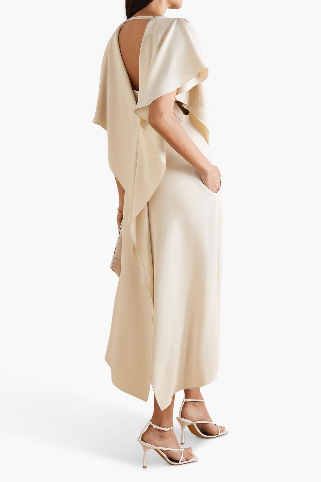 ROLAND MOURET Dolen draped crepe midi dress