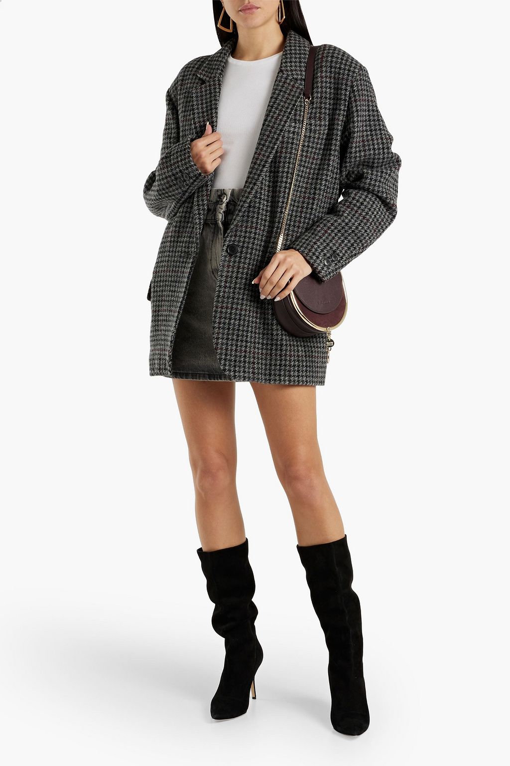 MARANT ÉTOILE Kaito oversized houndstooth wool-tweed blazer