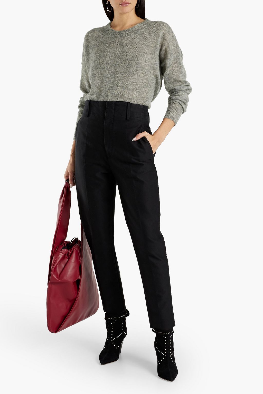 MARANT ETOILE Cliftony melange mohair blend sweater THE OUTNET