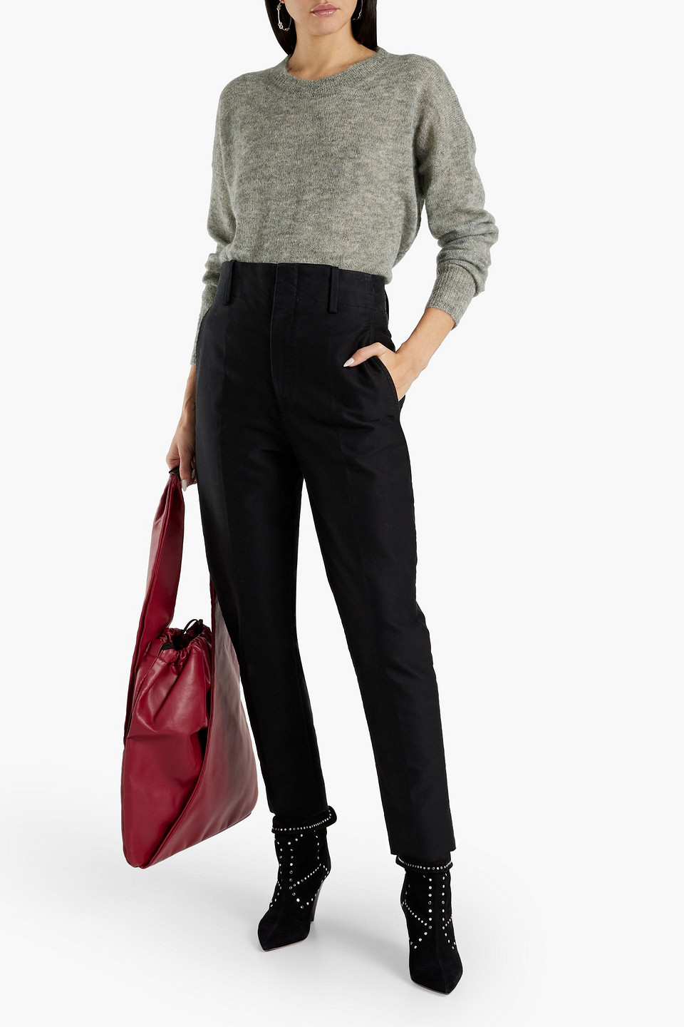 ISABEL MARANT ÉTOILE CLIFTONY MÉLANGE MOHAIR-BLEND SWEATER