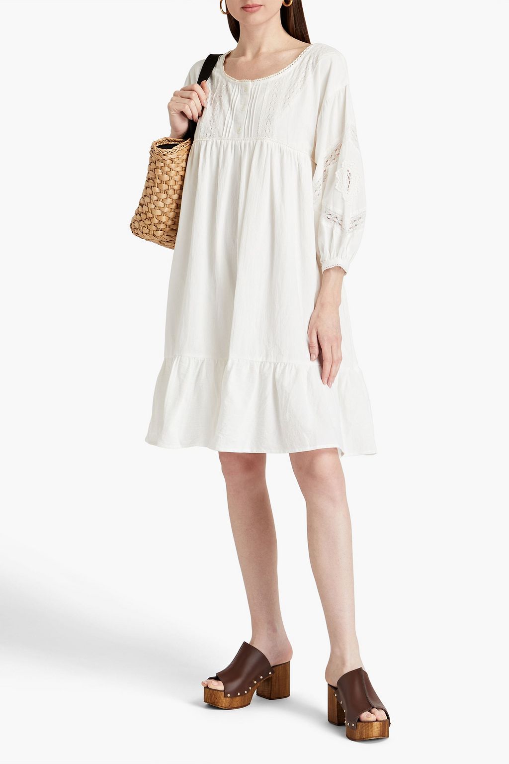 MEADOWS Artemesia gathered cottongauze dress THE