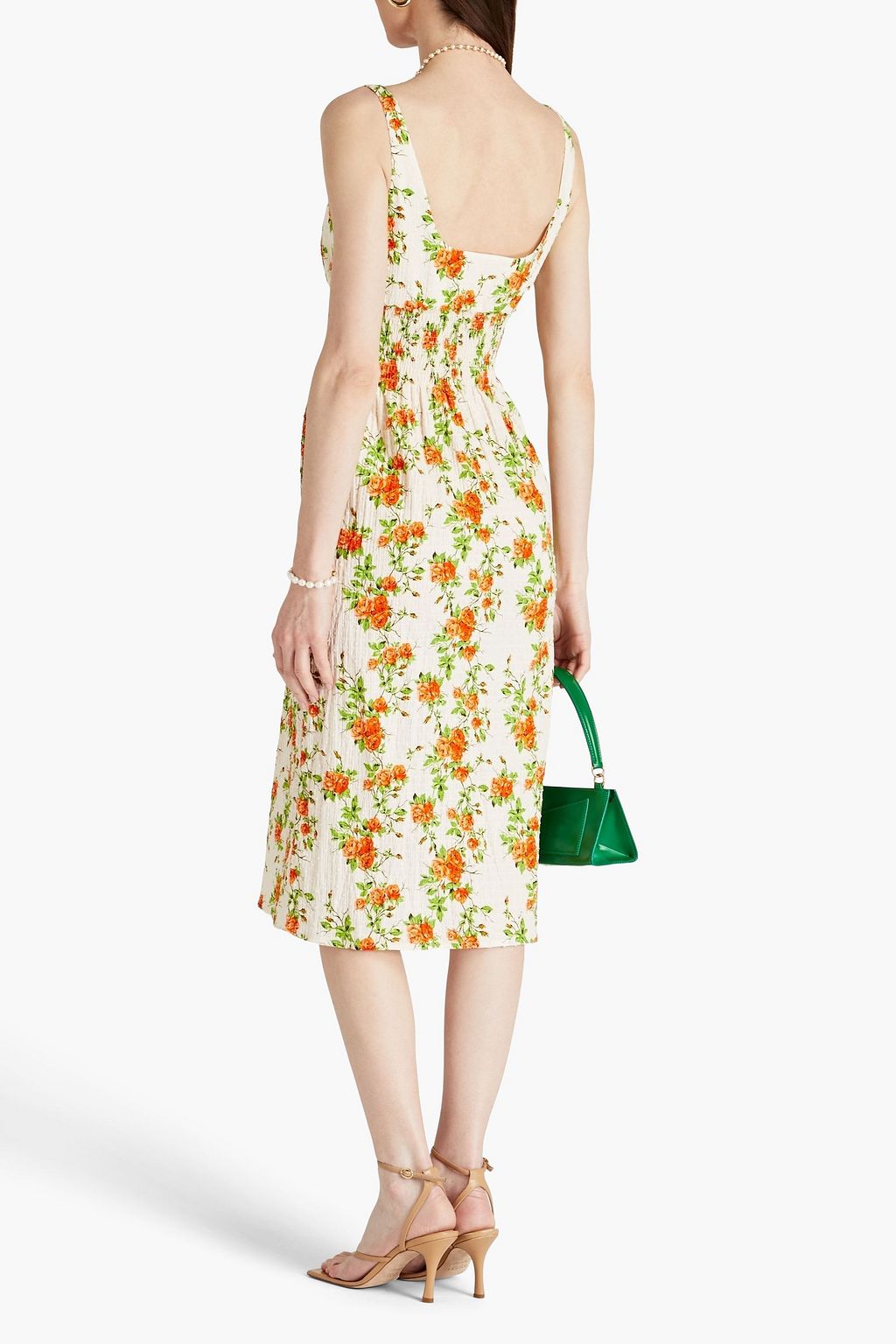 EMILIA WICKSTEAD Shirred floralprint cottonblend seersucker midi