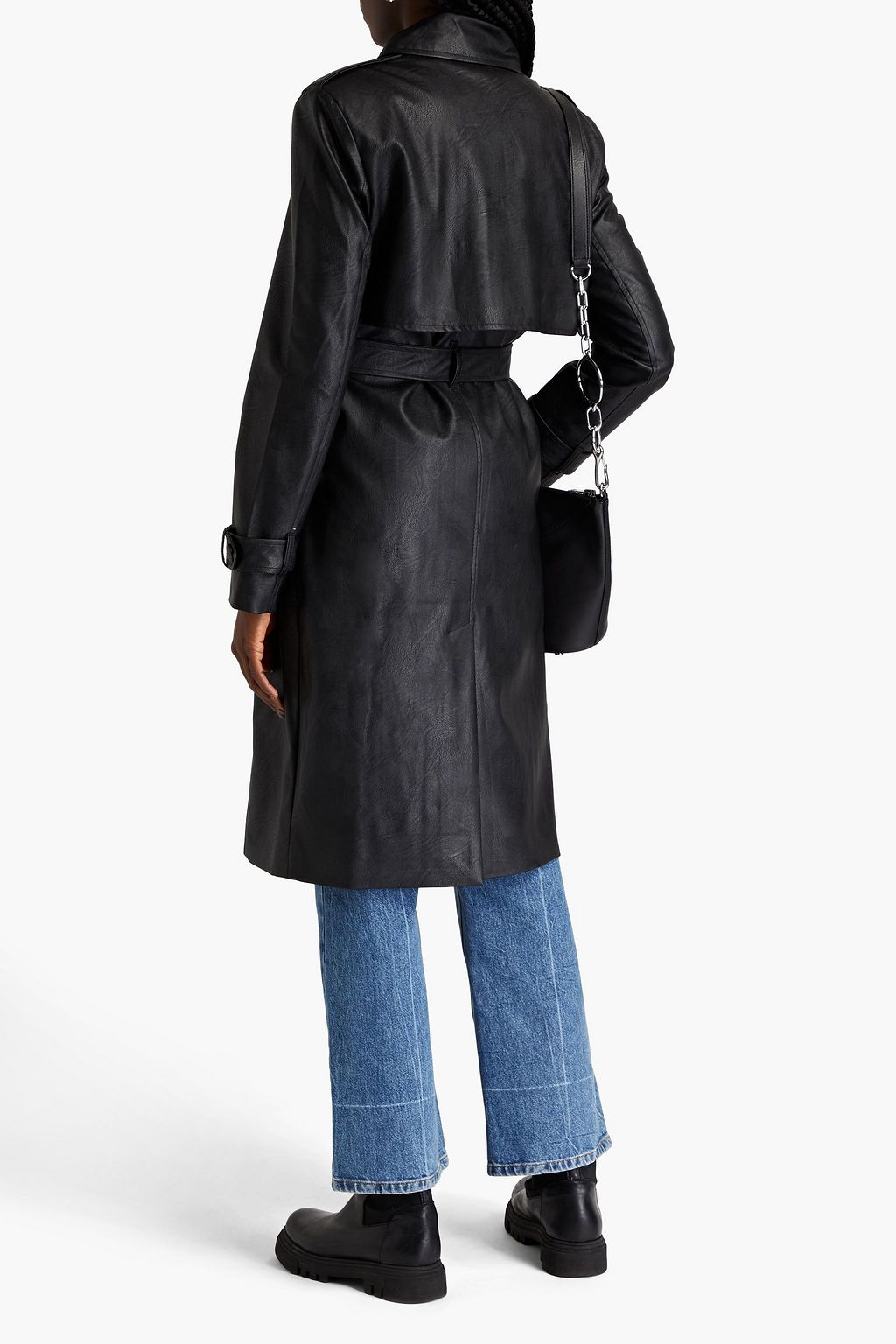 EACH X OTHER Trenchcoat aus Kunstleder mit Gürtel