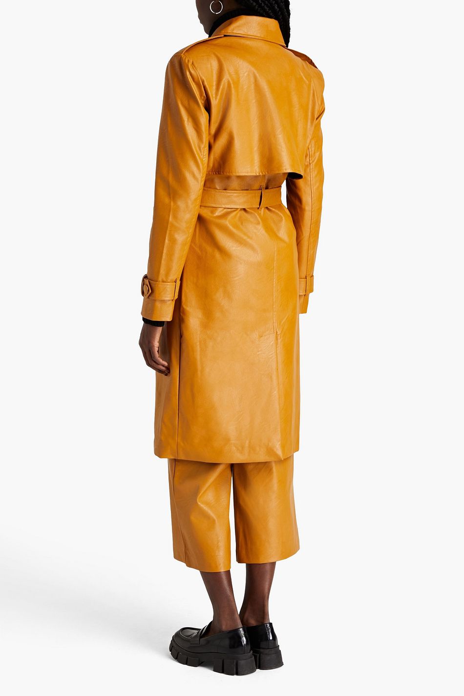 EACH X OTHER Belted faux leather trench coat THE