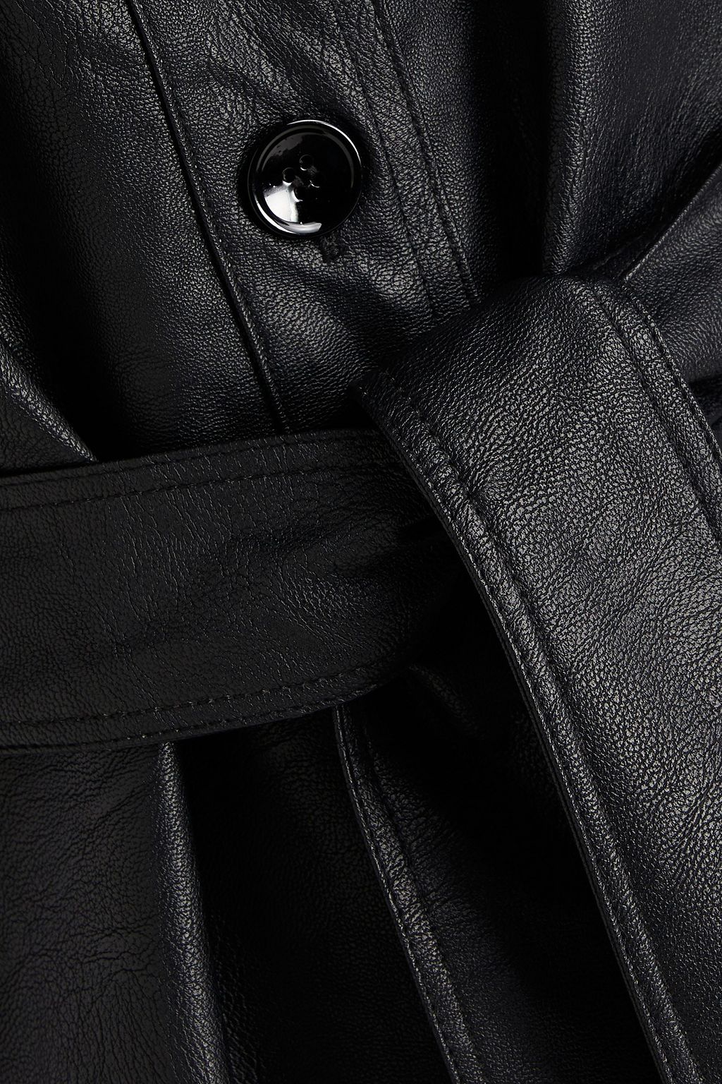 EACH X OTHER Belted faux leather mini shirt dress