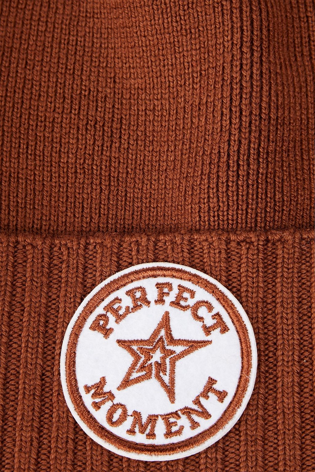 PERFECT MOMENT Appliquéd wool beanie