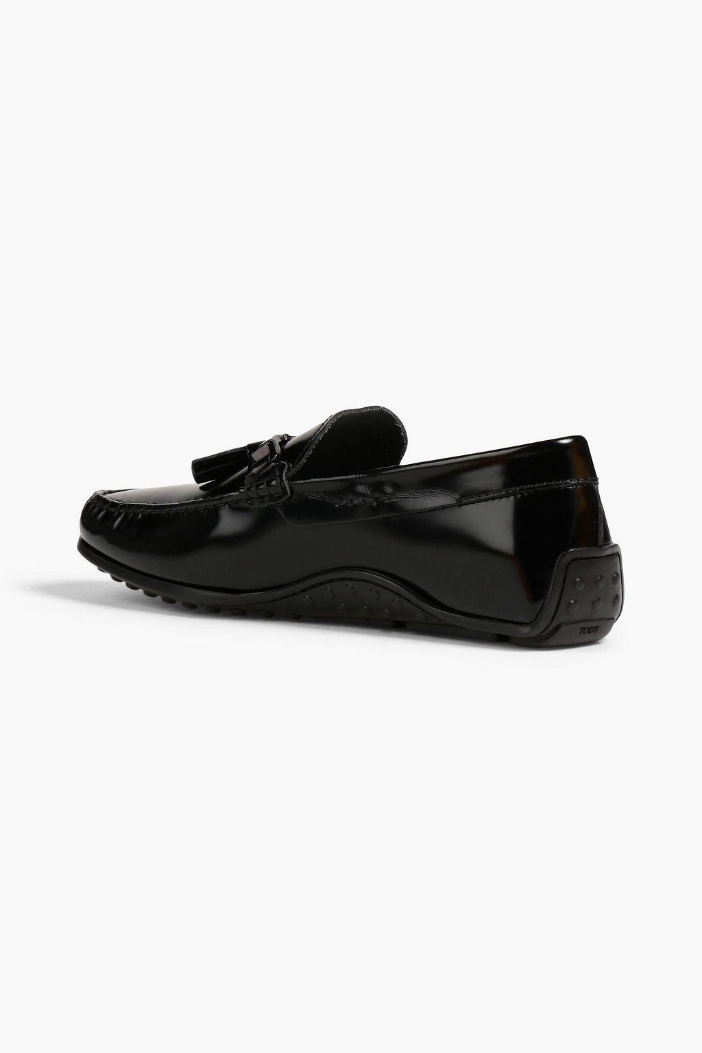 TOD'S Tasseled glossed-leather driving shoes