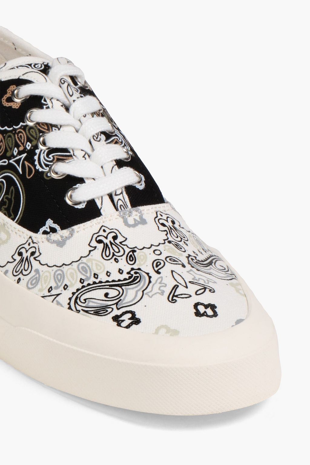 MAISON KITSUNÉ Two-tone printed canvas sneakers