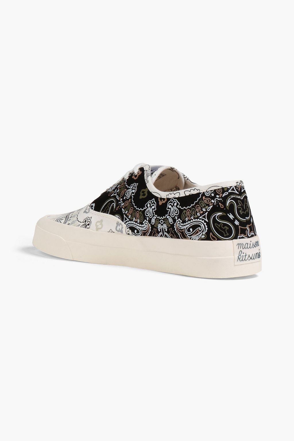 MAISON KITSUNÉ Two-tone printed canvas sneakers
