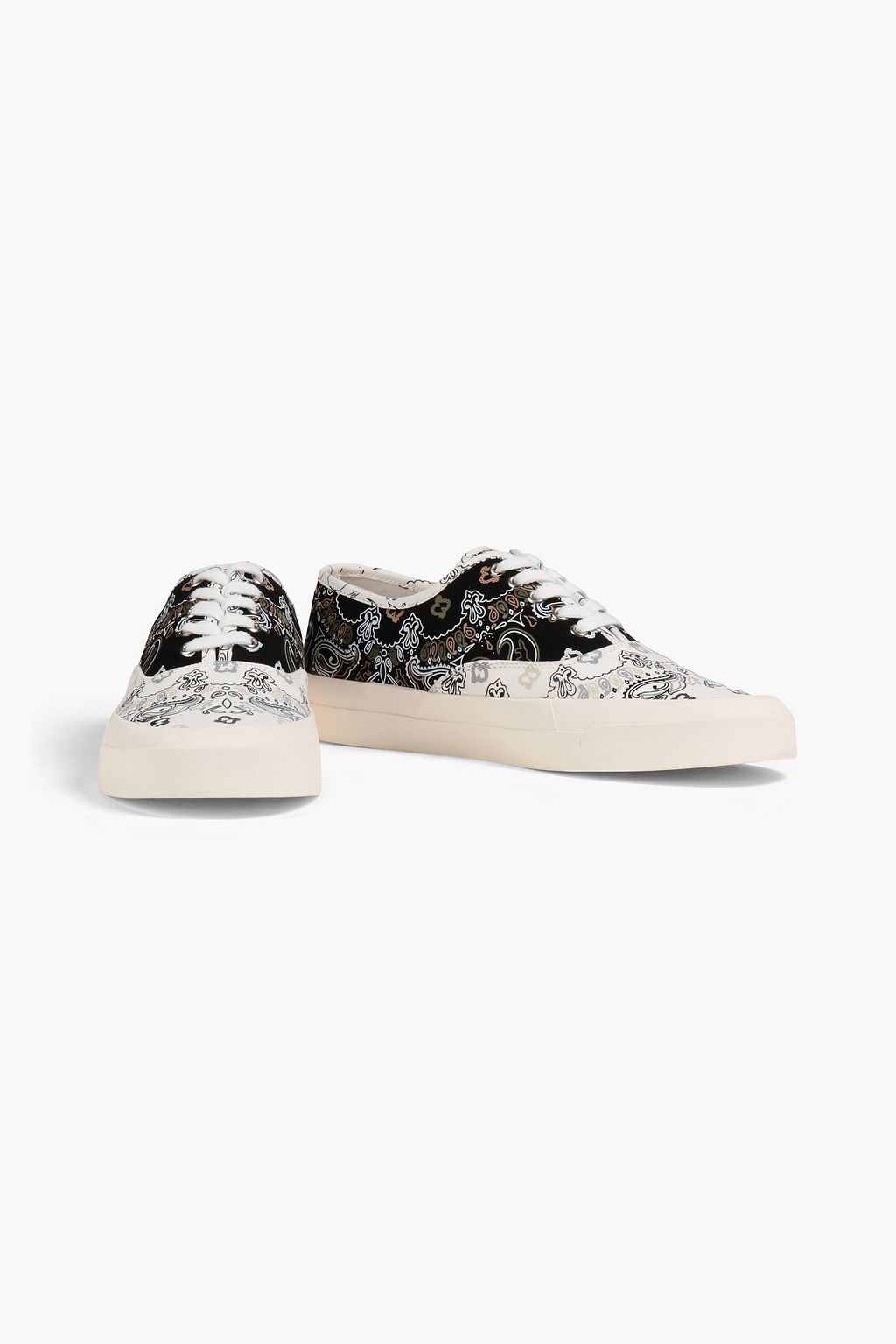 MAISON KITSUNÉ Two-tone printed canvas sneakers
