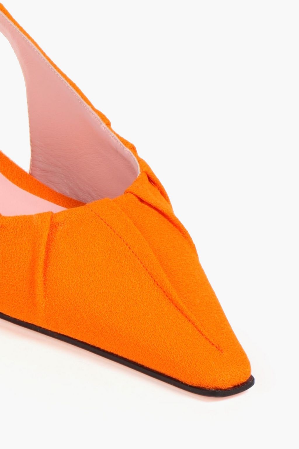 EMILIA WICKSTEAD Messina pleated crepe slingback flats