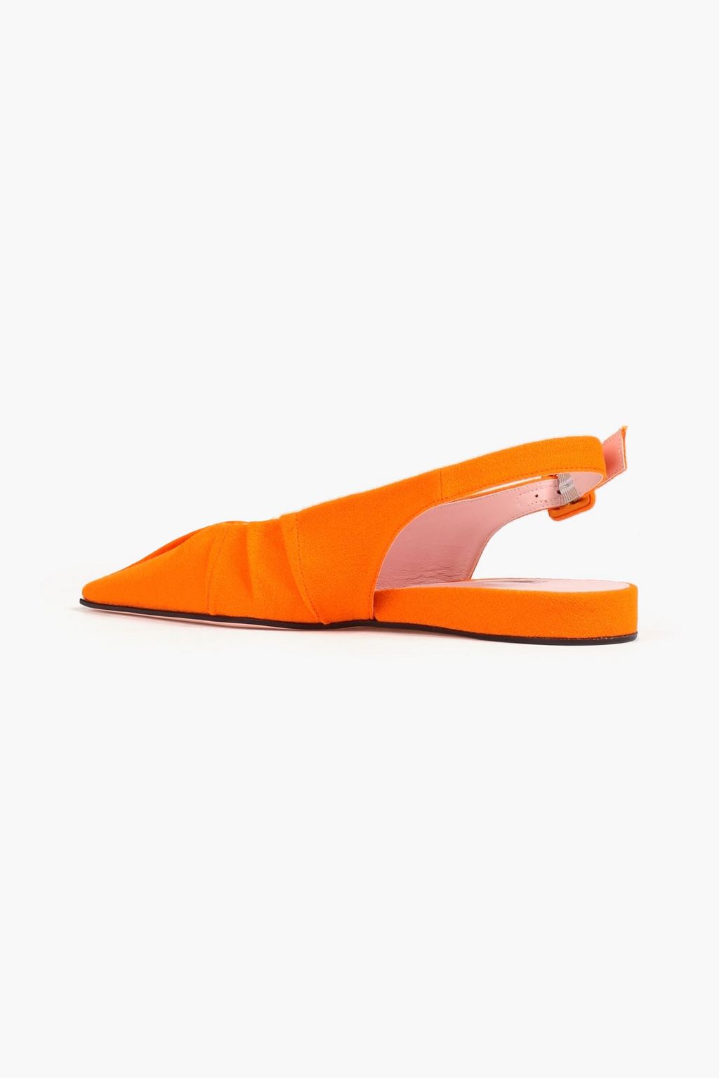 EMILIA WICKSTEAD Messina pleated crepe slingback flats