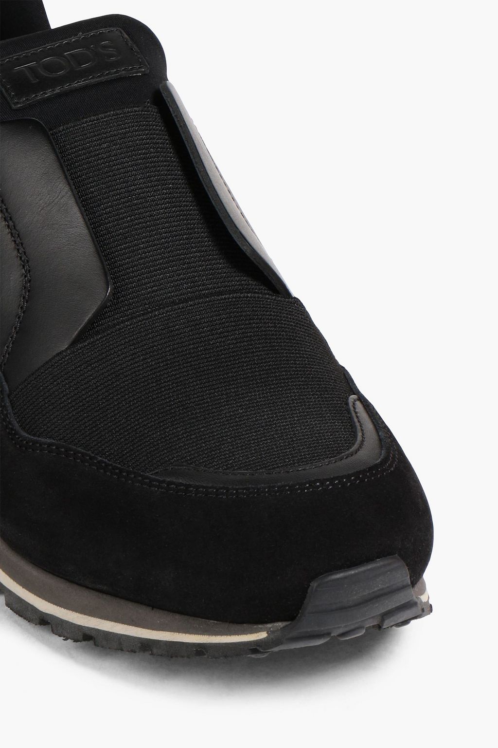 TOD'S Leather and neoprene slip-on sneakers