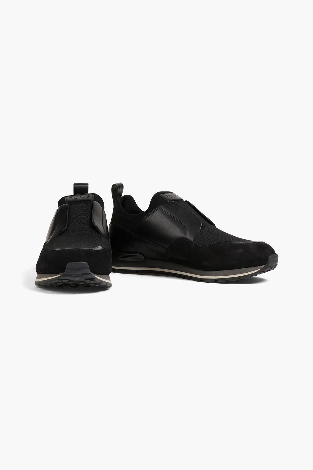 TOD'S Leather and neoprene slip-on sneakers