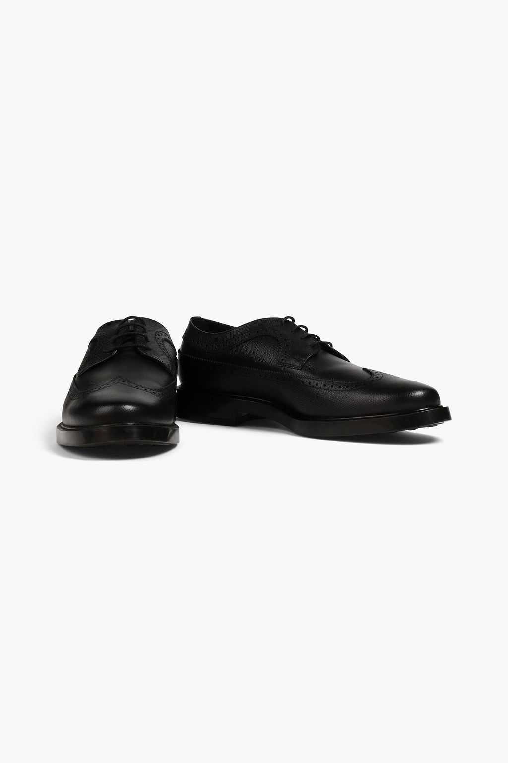 TOD'S Perforated textured-leather brogues