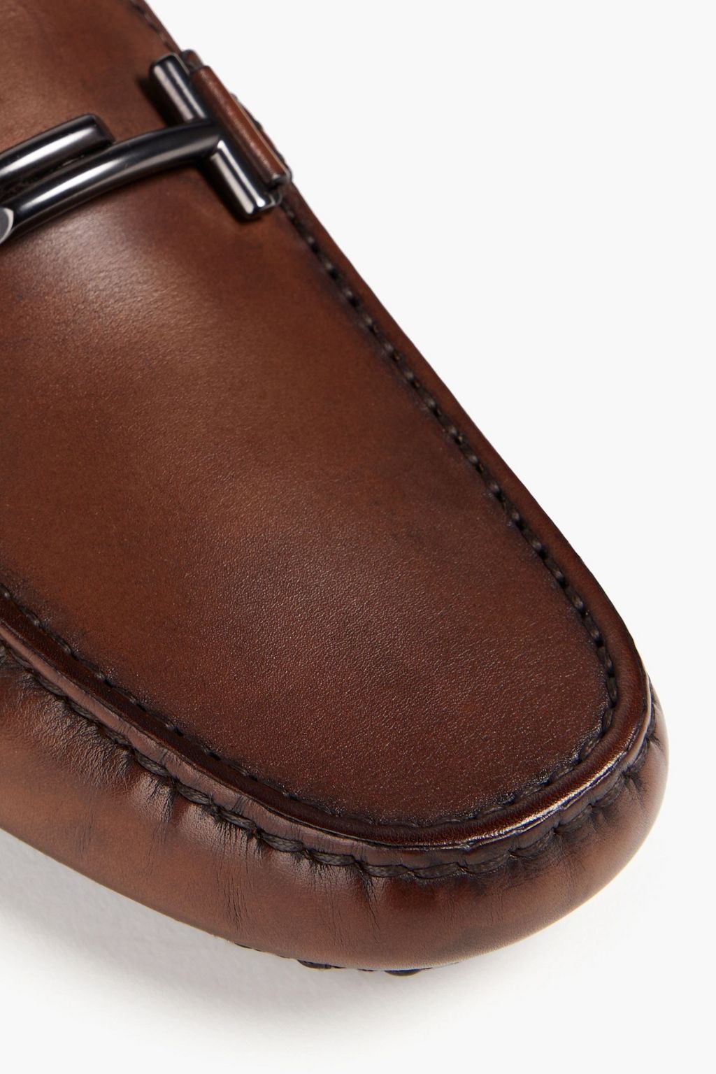 TOD'S Double T burnished leather slippers