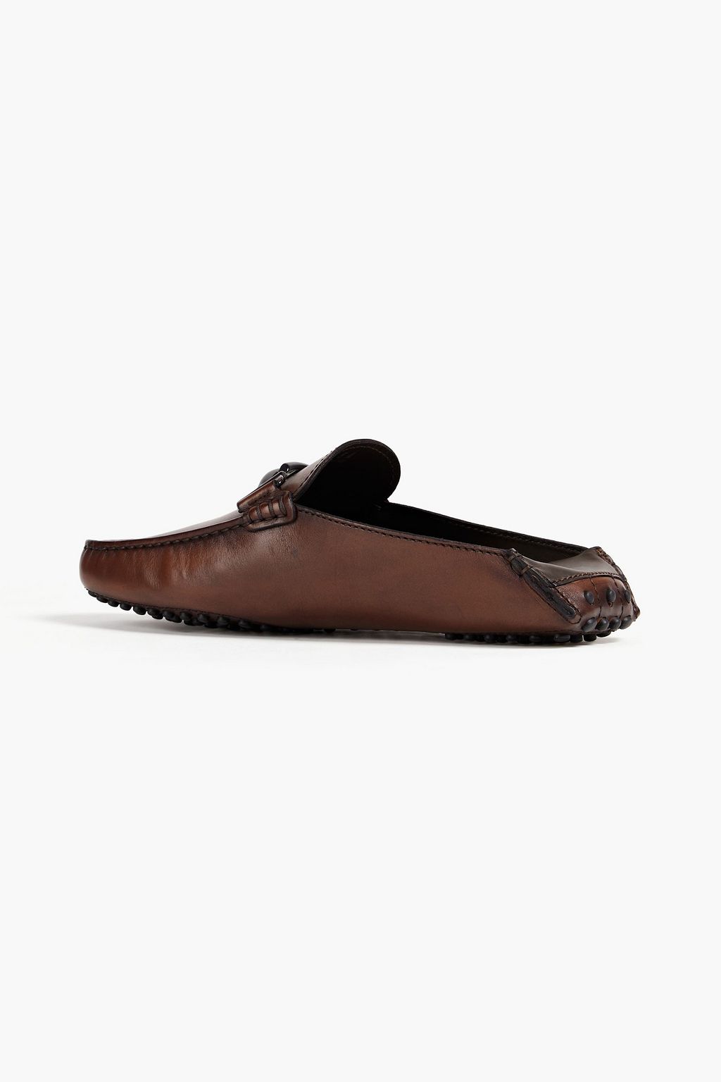TOD'S Double T burnished leather slippers