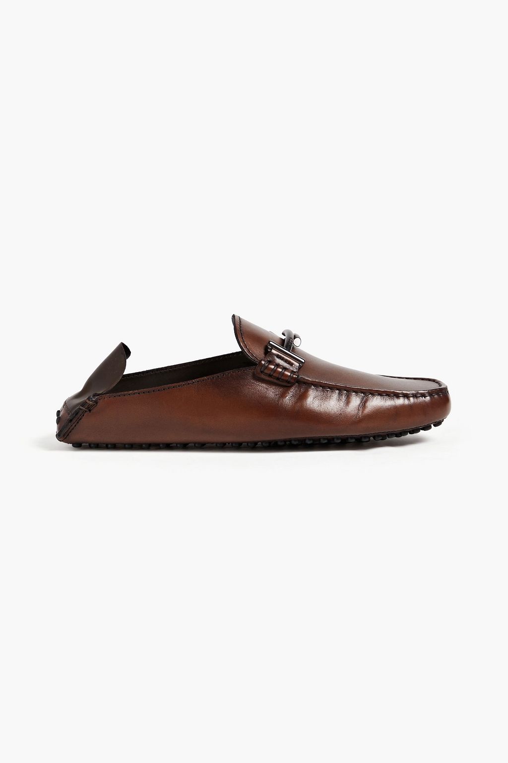 TOD'S Double T burnished leather slippers