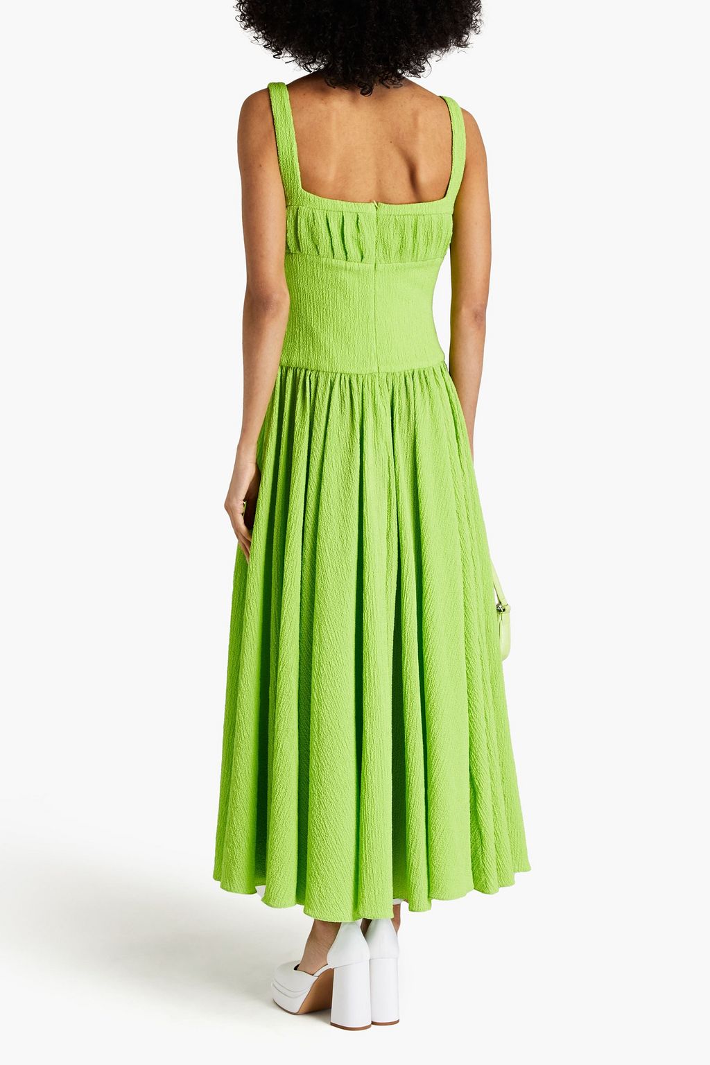 EMILIA WICKSTEAD Gathered cloqué midi dress