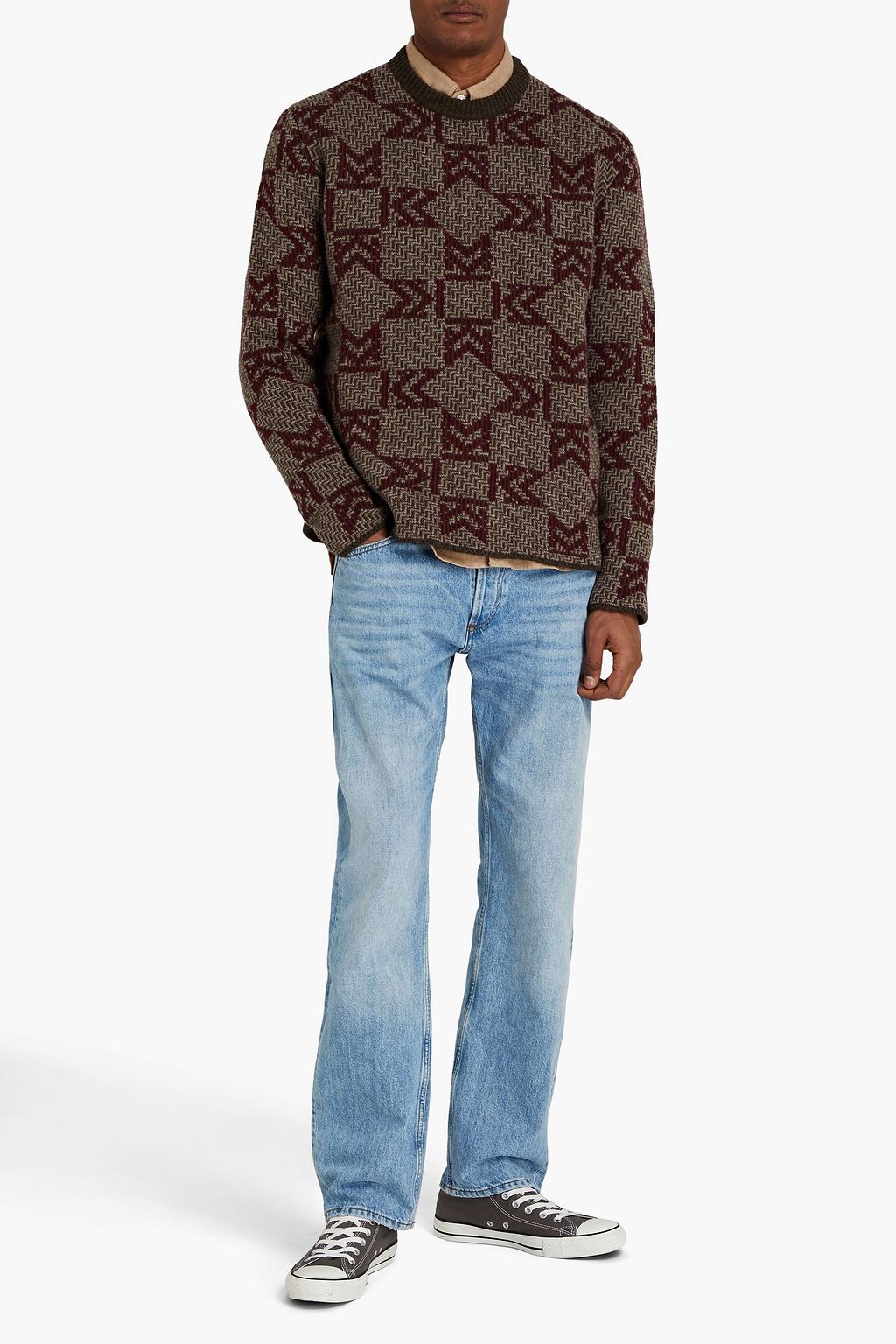 MAISON KITSUNÉ Jacquard-knit wool sweater