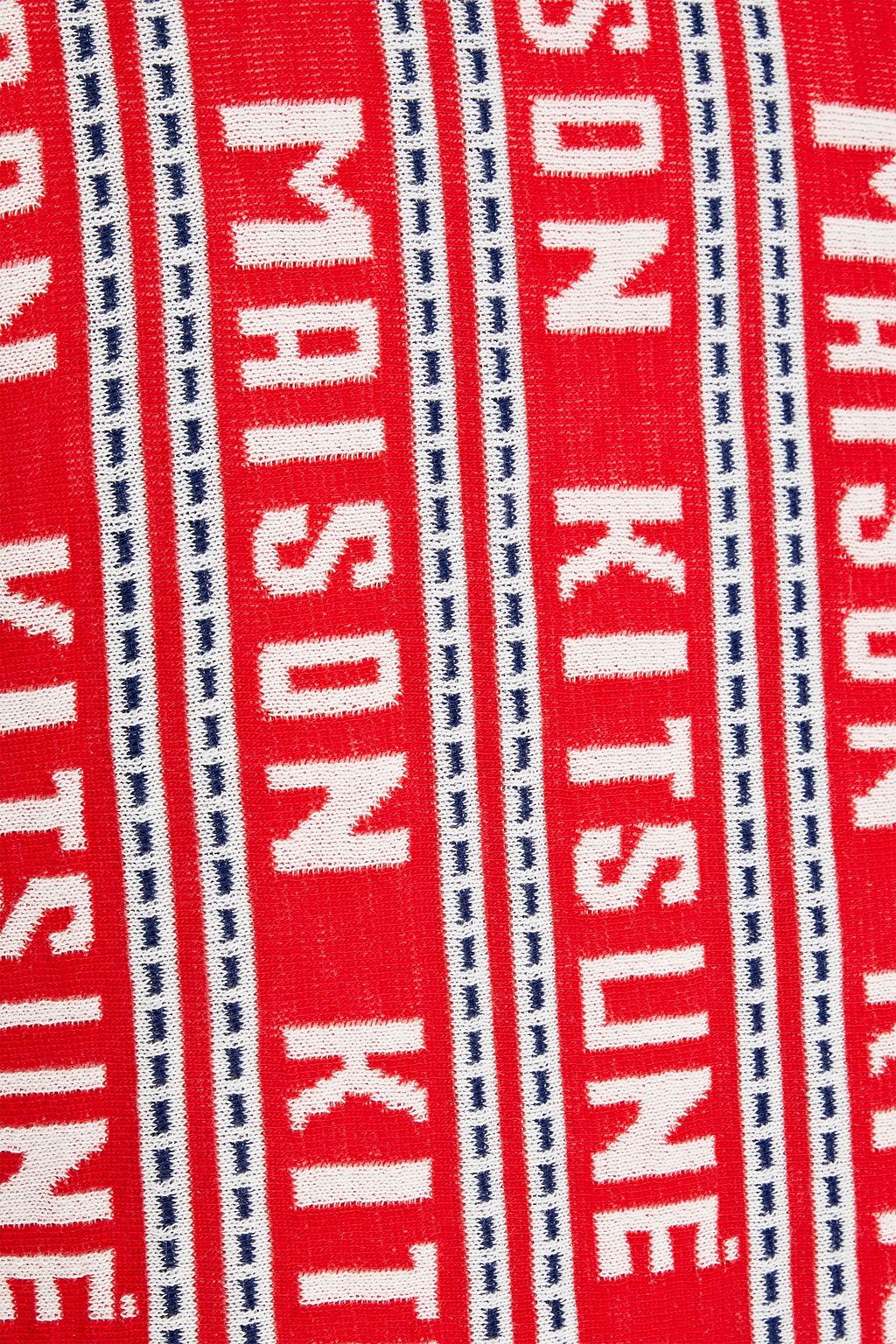 MAISON KITSUNÉ T-Shirt aus Jacquard-Strick aus einer Baumwollmischung mit Fransen