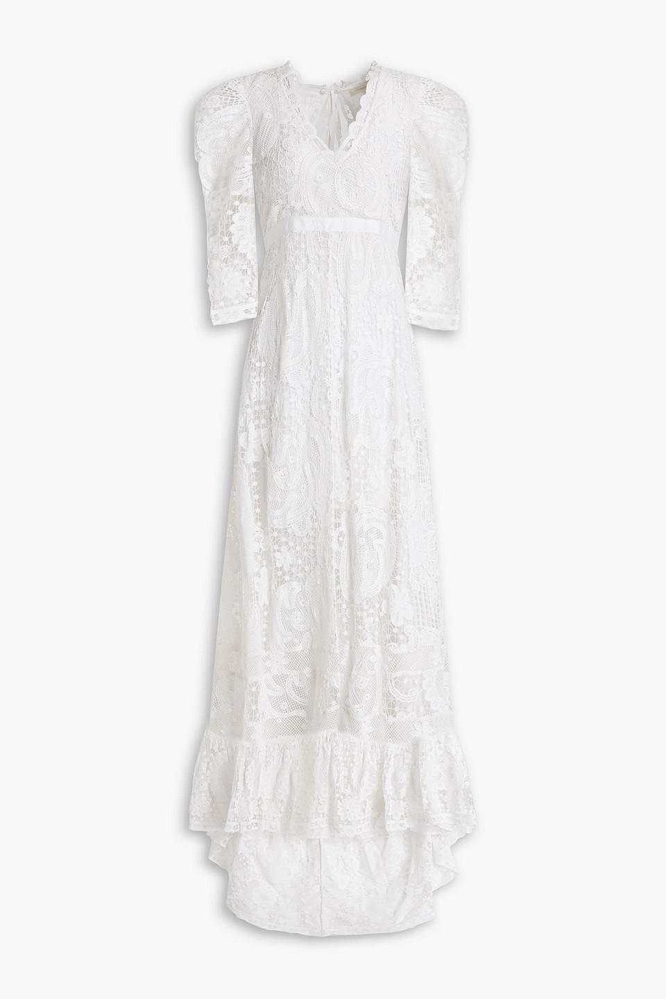 Loveshackfancy Cloud Cutout Cotton Guipure Lace Maxi Dress In Off-white