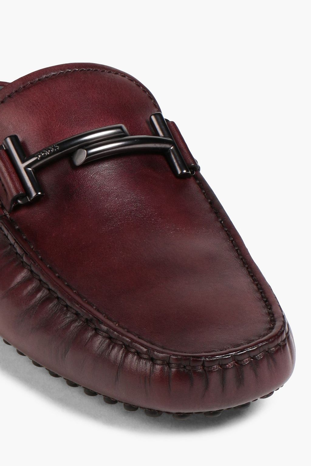 TOD'S Double T burnished leather slippers