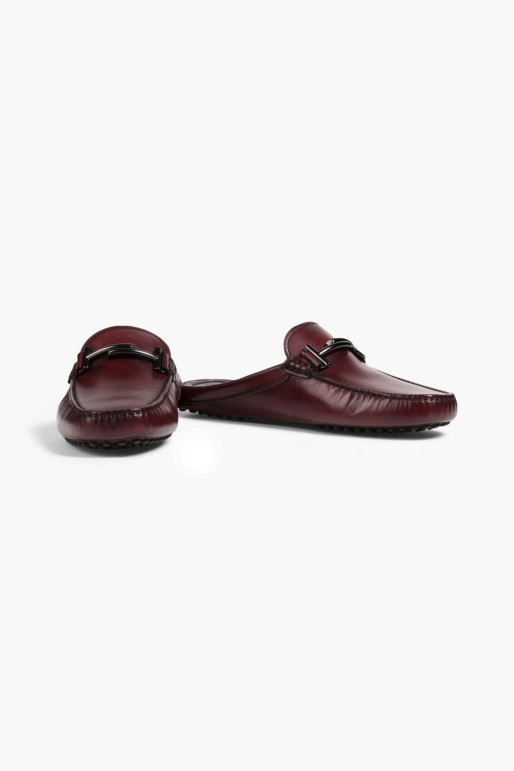 TOD'S Double T burnished leather slippers