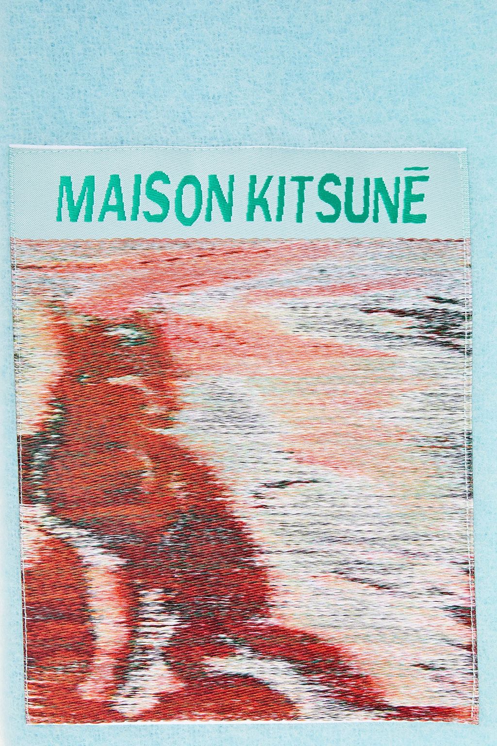 MAISON KITSUNÉ Appliquéd brushed knitted scarf
