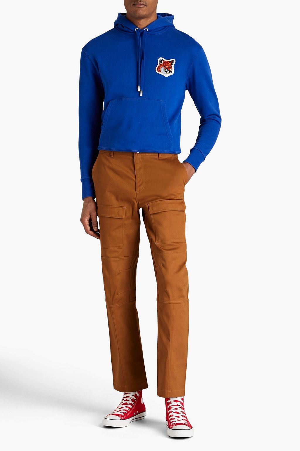 PUMA X MAISON KITSUNÉ Appliquéd stretch-cotton twill cargo pants