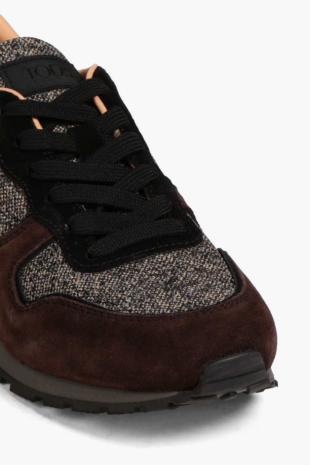 TOD'S Suede and jacquard sneakers