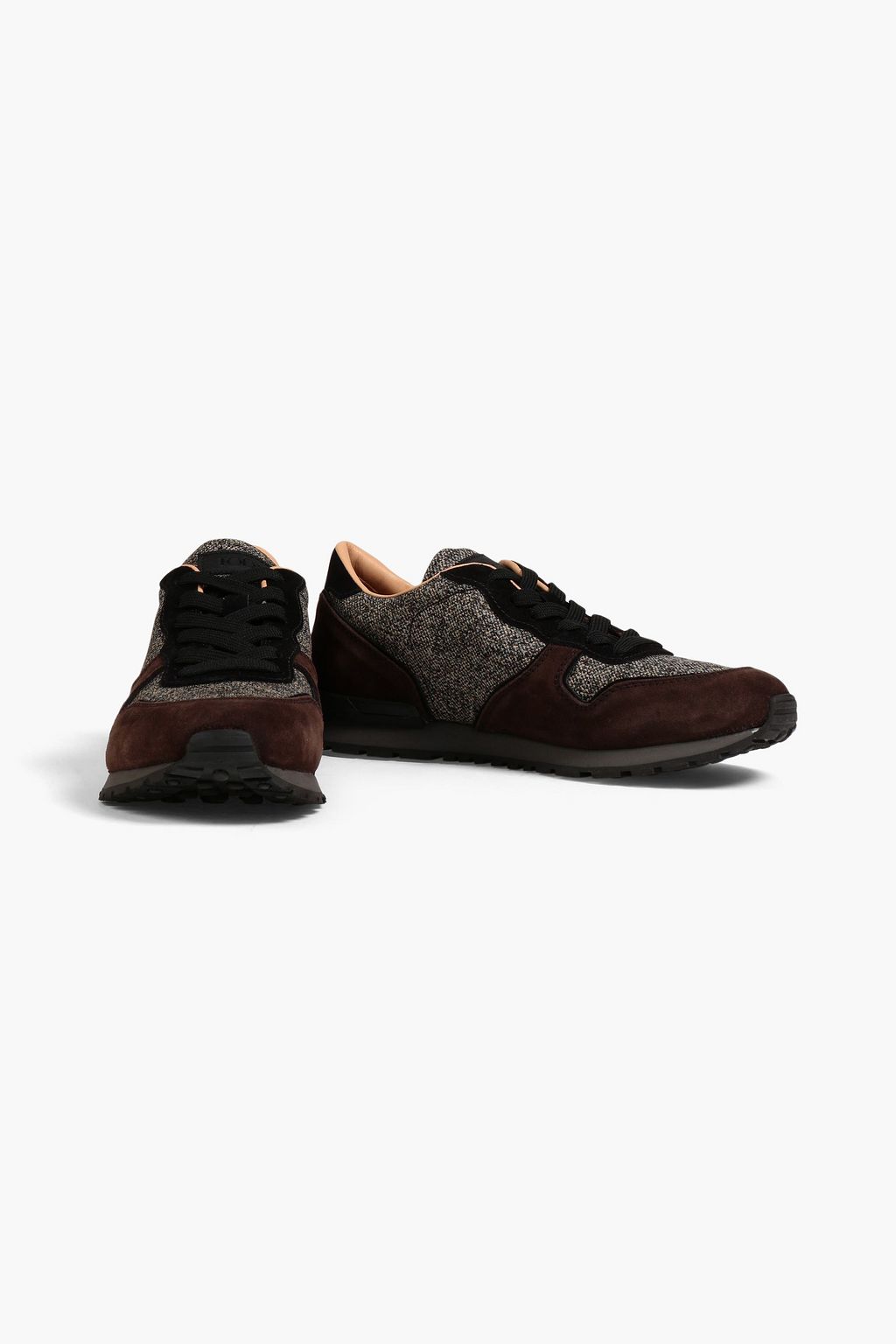 TOD'S Suede and jacquard sneakers