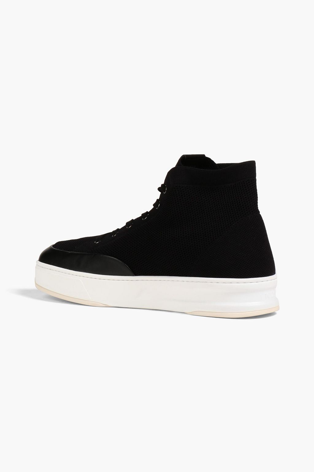 TOD'S Leather-trimmed mesh high-top sneakers