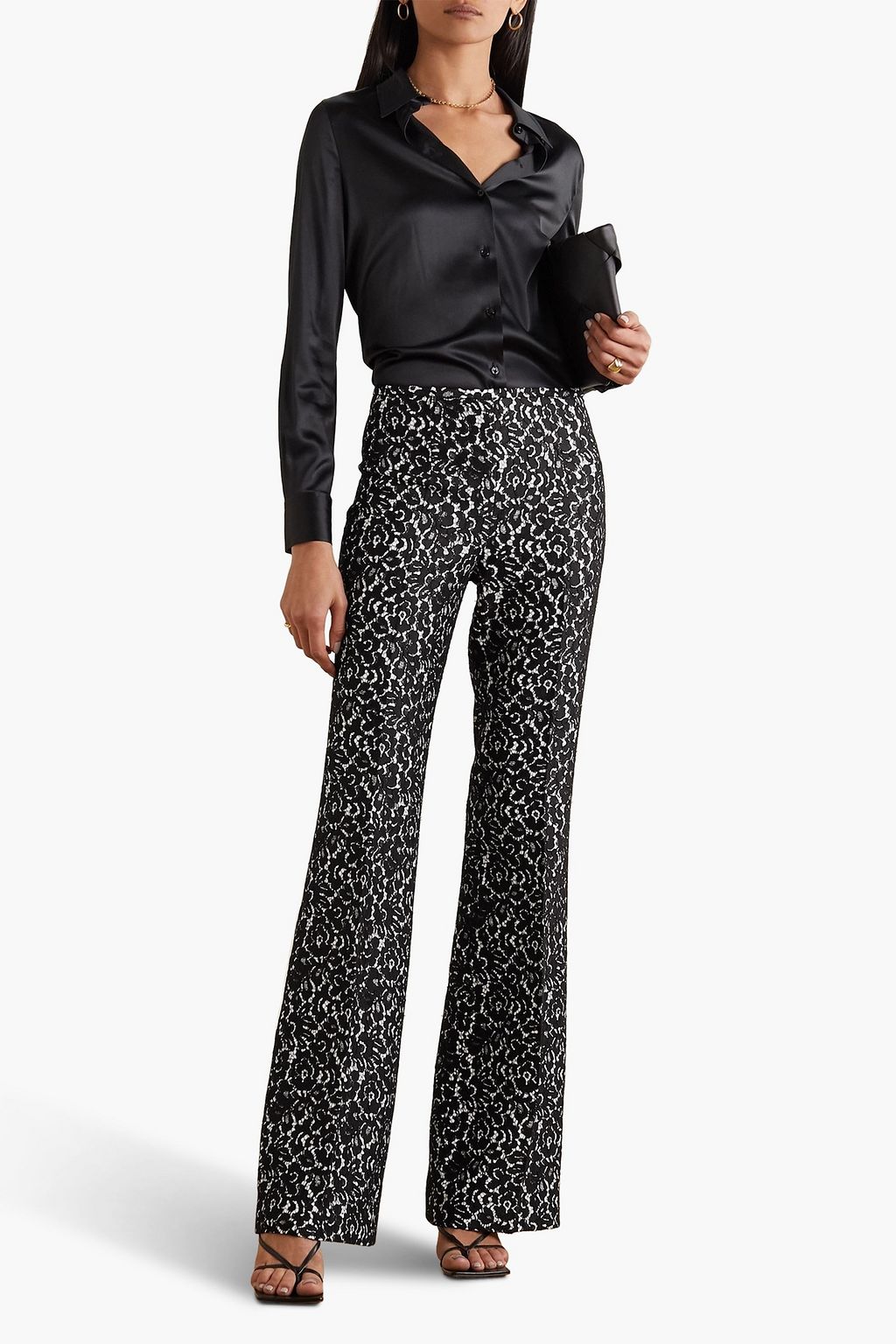 MICHAEL KORS COLLECTION Brooke lace and crepe flared pants | Sale up to 70%  off | THE OUTNET