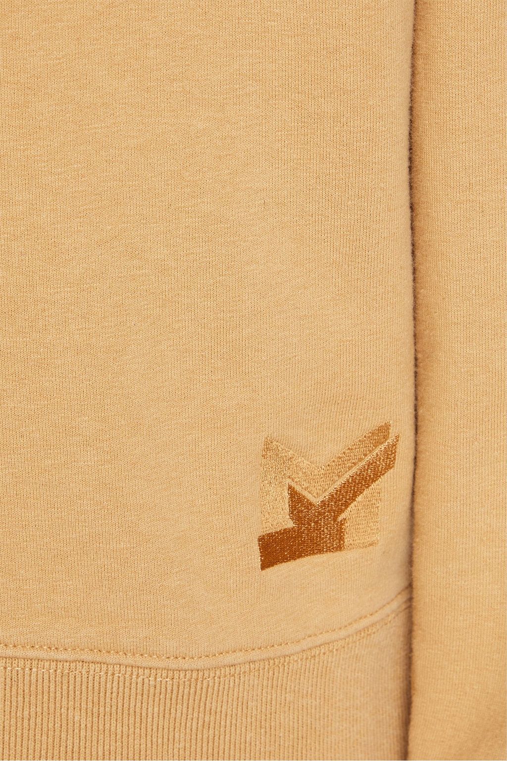MAISON KITSUNÉ Embroidered cotton and wool-blend fleece sweatshirt