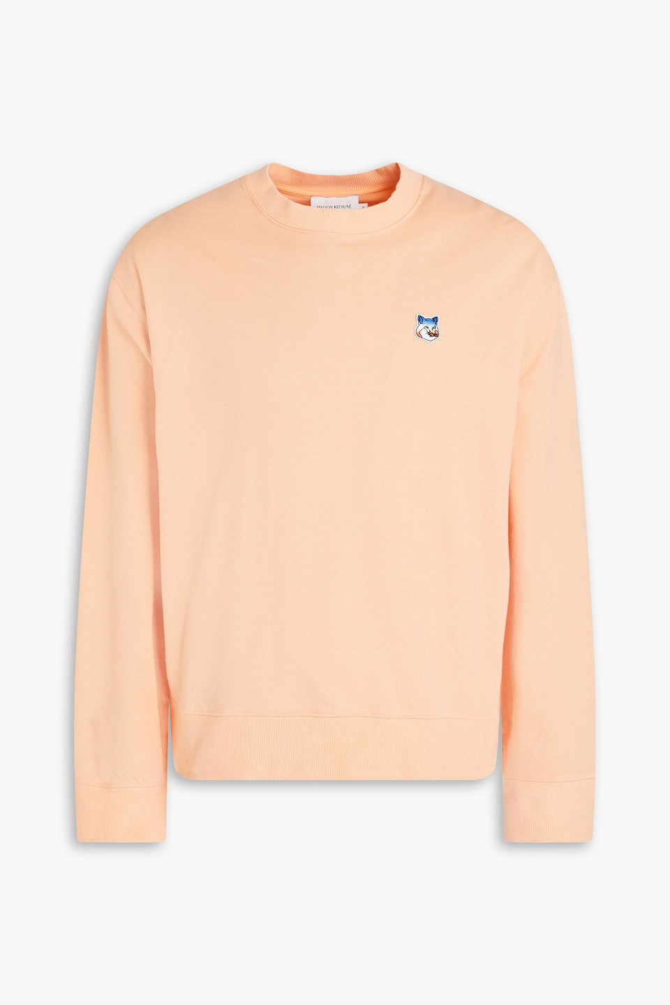 Maison Kitsuné Orange Fox Head Sweatshirt In Peach