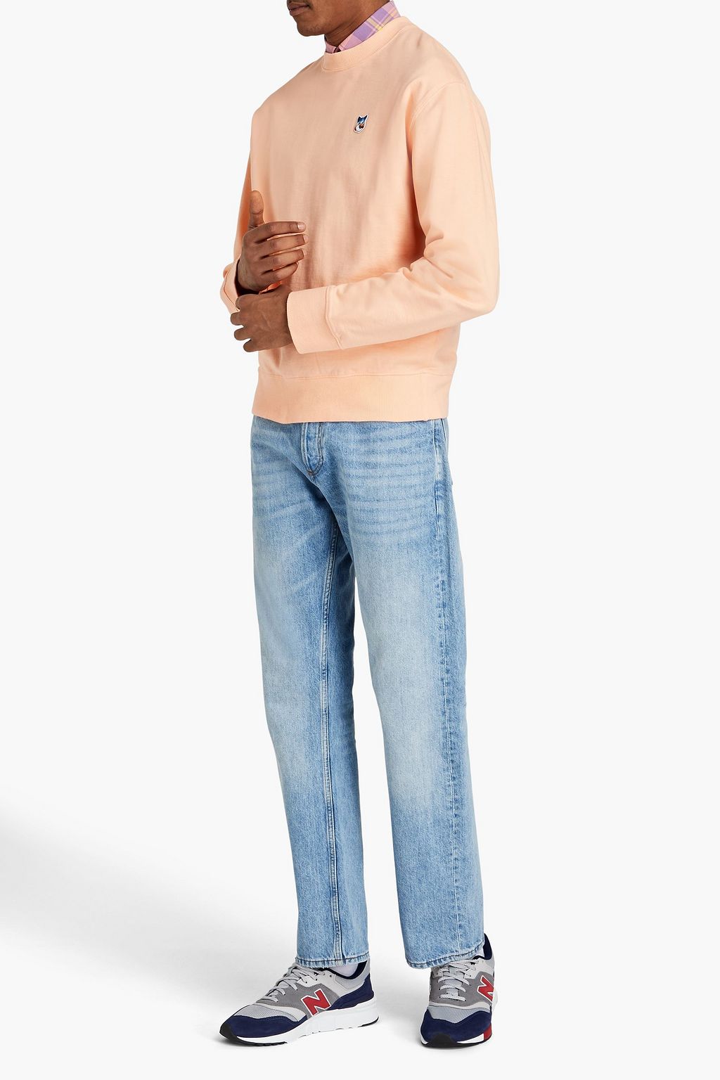 MAISON KITSUNÉ Appliquéd French cotton-terry sweatshirt