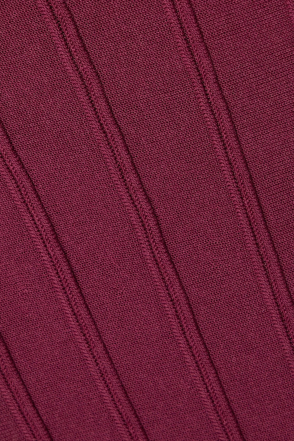 Agnona Off-the-shoulder Ribbed-knit Top In Burgundy
