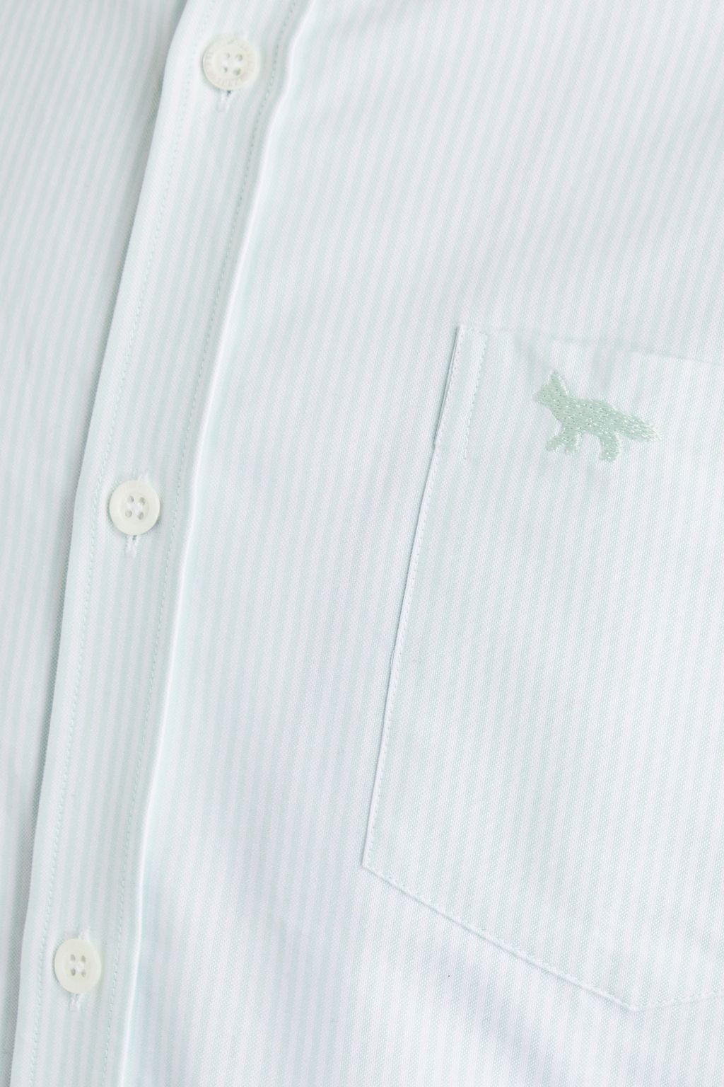 MAISON KITSUNÉ Embroidered striped cotton Oxford shirt