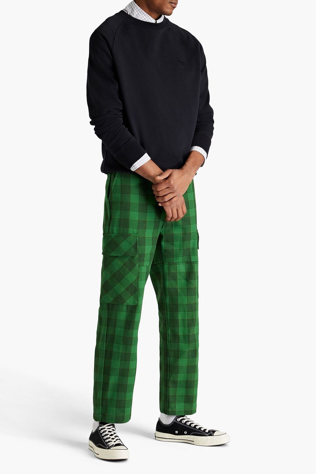 MAISON KITSUNÉ Appliquéd French cotton-terry sweatshirt