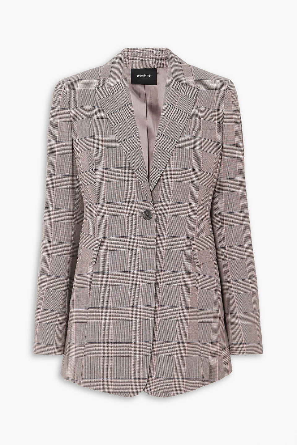 Akris Gash Checked Wool Blazer In Brown