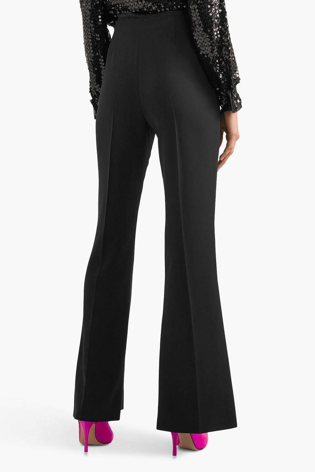 MIU MIU Satin-trimmed cady flared pants