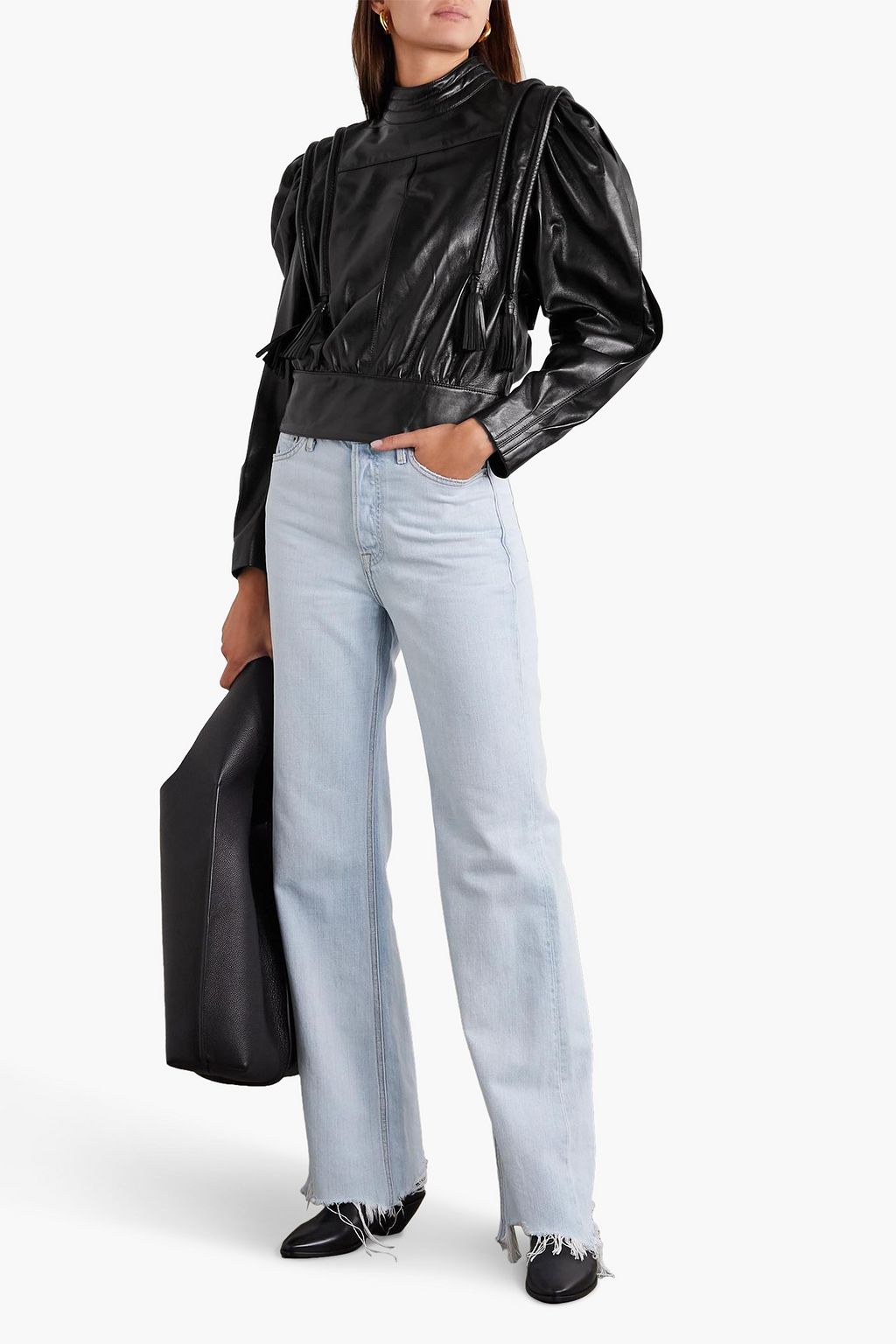 ISABEL MARANT Lars gathered leather blouse