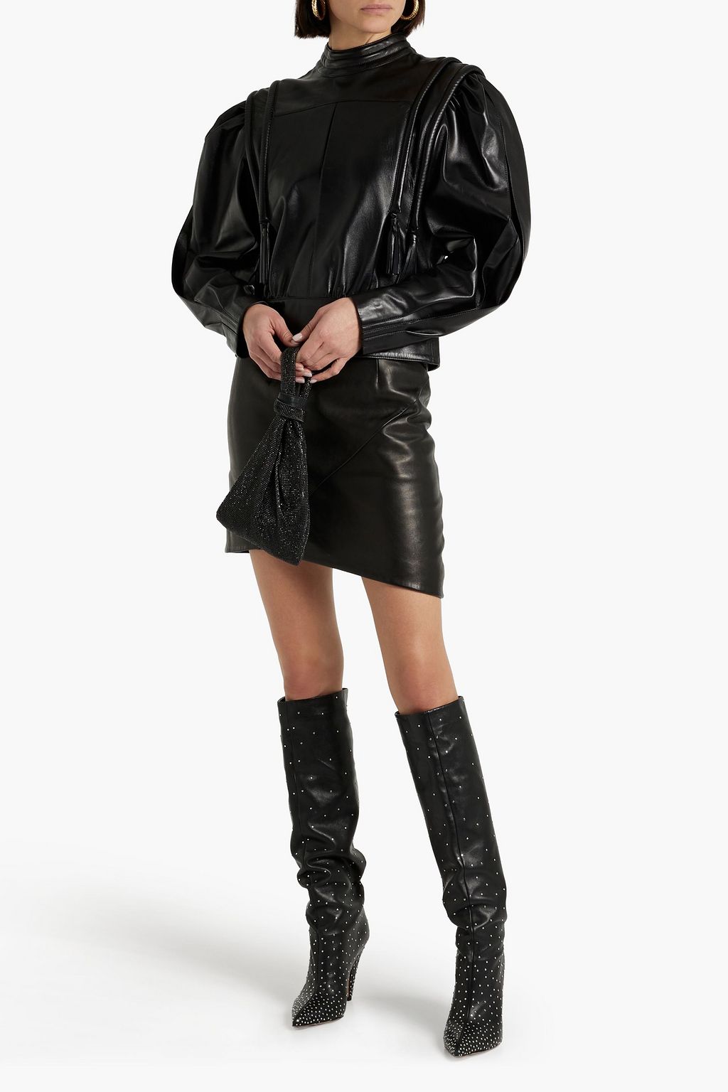 ISABEL MARANT Lars gathered leather blouse