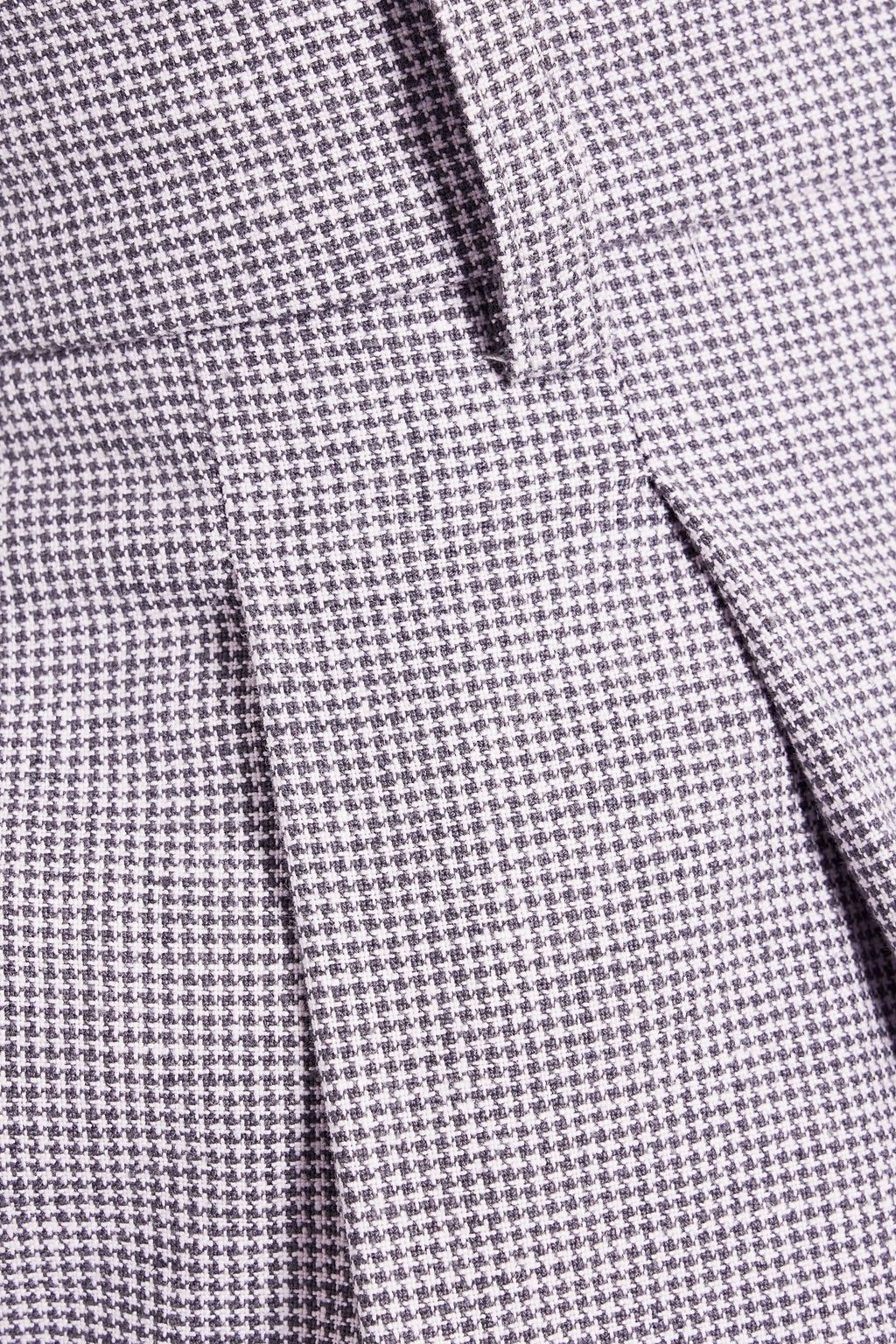 MARANT ÉTOILE Lowea houndstooth cotton and linen-blend tapered pants