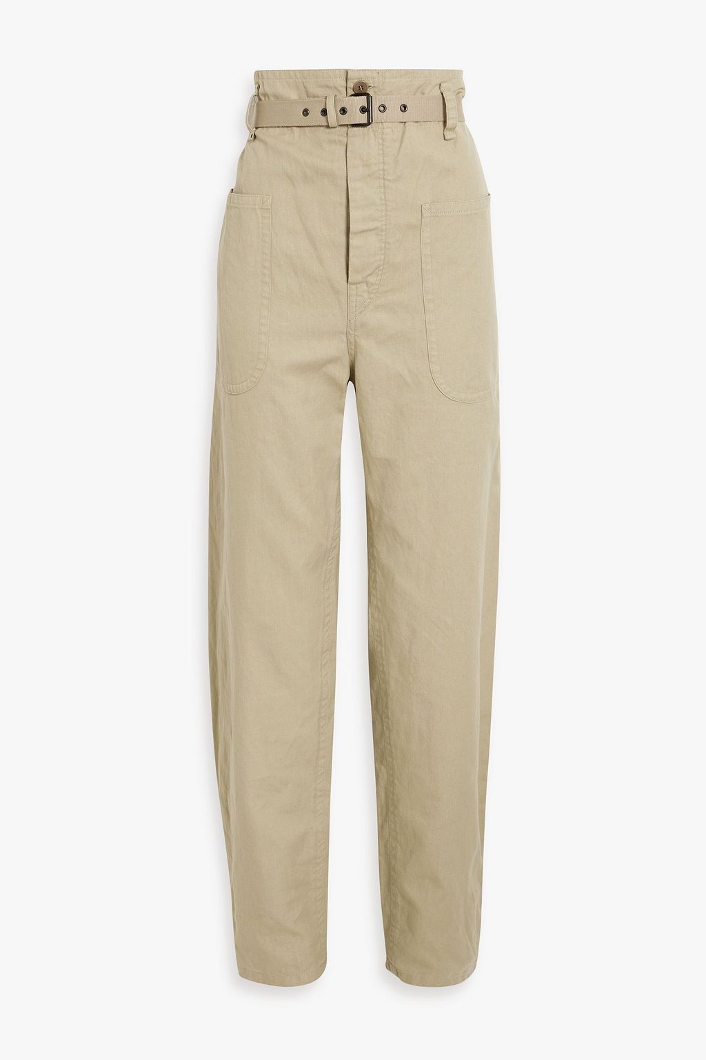 ISABEL ÉTOILE Rinny belted cotton and linen-blend tapered pants | Sale to 70% THE OUTNET