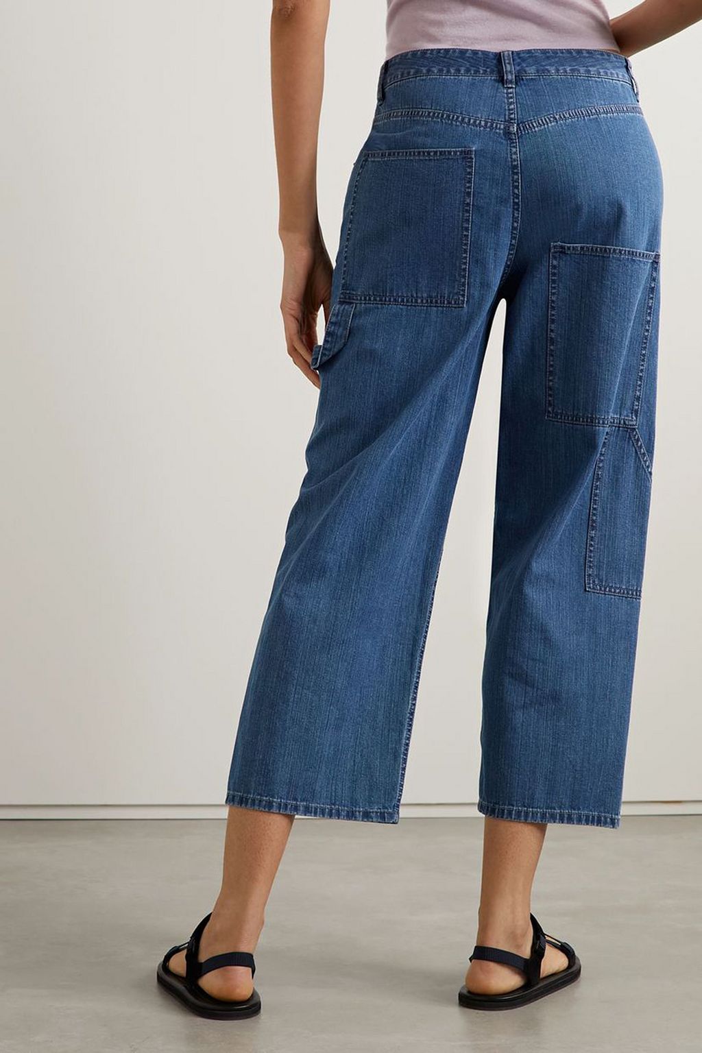 TIBI Halbhohe Jeans mit weitem Bein